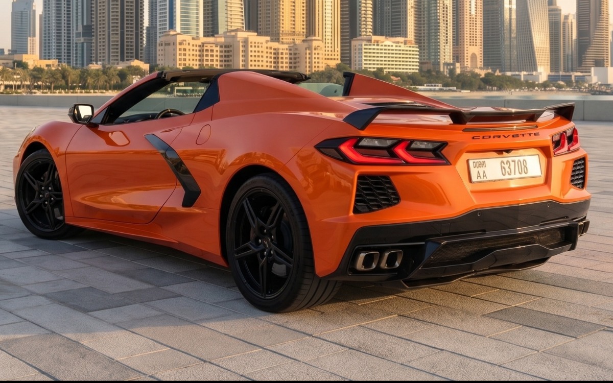 2025 Chevrolet Corvette Stingray 3LT Convertible in Lava Orange — gallery photo 3 in Dubai