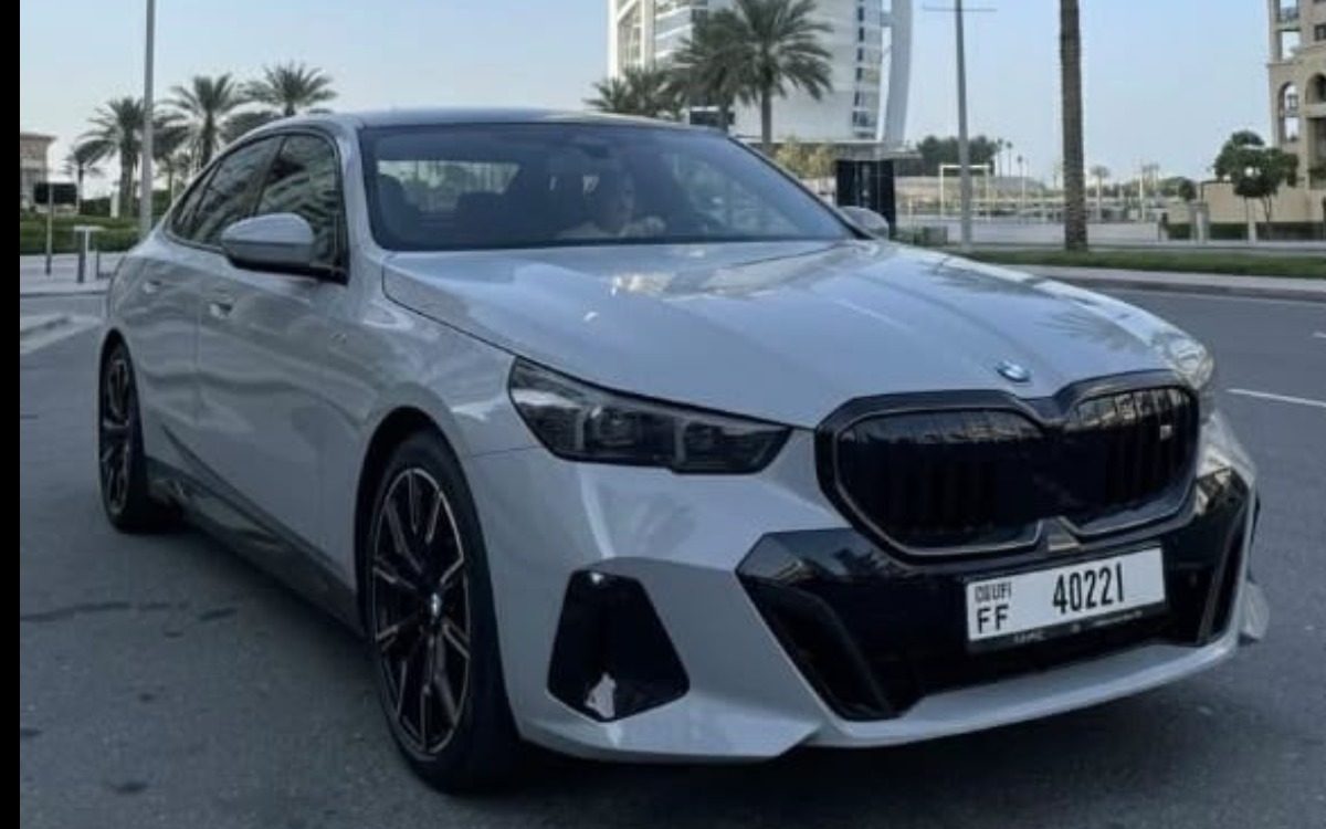 2026 BMW 5 Series 520i in Silver Metallic for rent in Dubai
