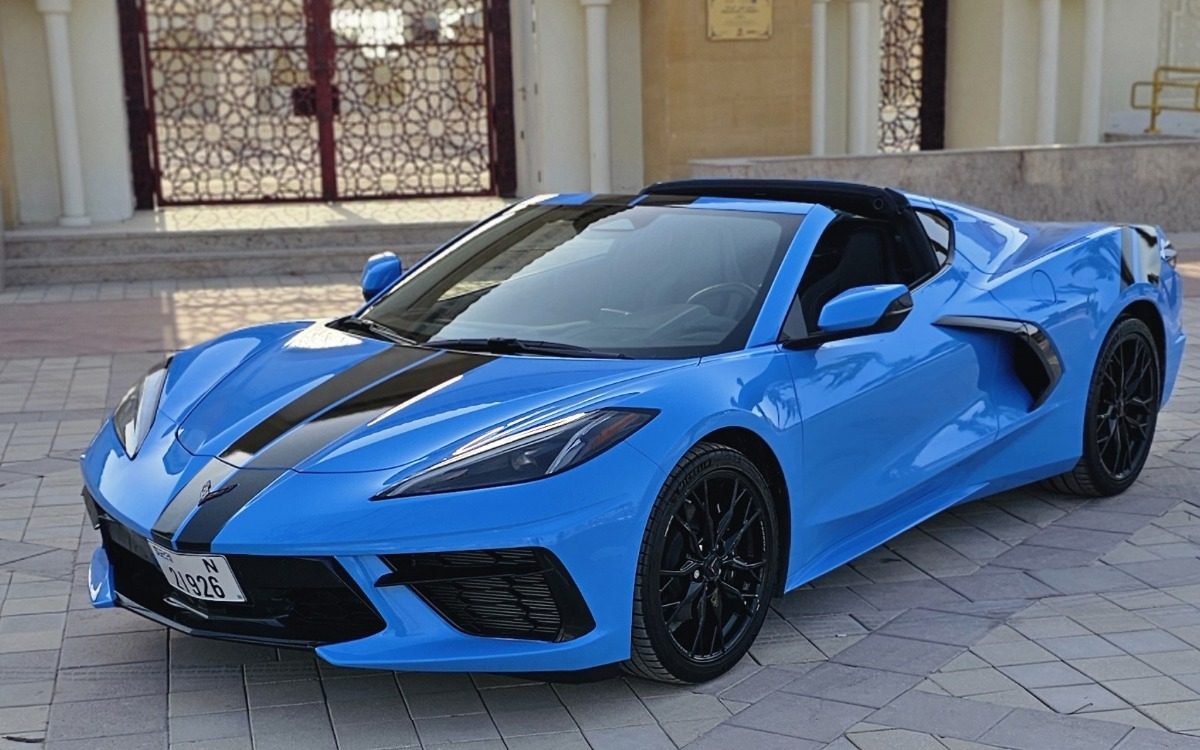 2025 Chevrolet Corvette in Riviera Blue for rent in Dubai — photo 1