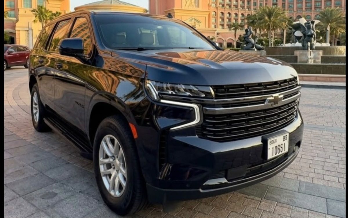 2023 Chevrolet Tahoe LT in Solid Black for rent in Dubai